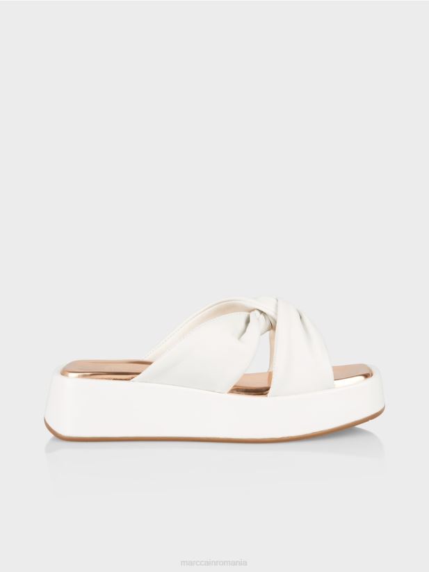 sandale cu detaliu nod Marc Cain alb încălţăminte 4826HH1618