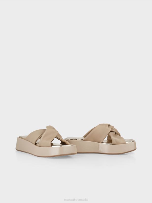 sandale cu detaliu nod Marc Cain nisip adânc încălţăminte 4826HH1598
