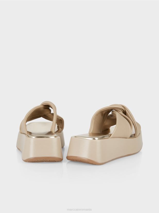 sandale cu detaliu nod Marc Cain nisip adânc încălţăminte 4826HH1598