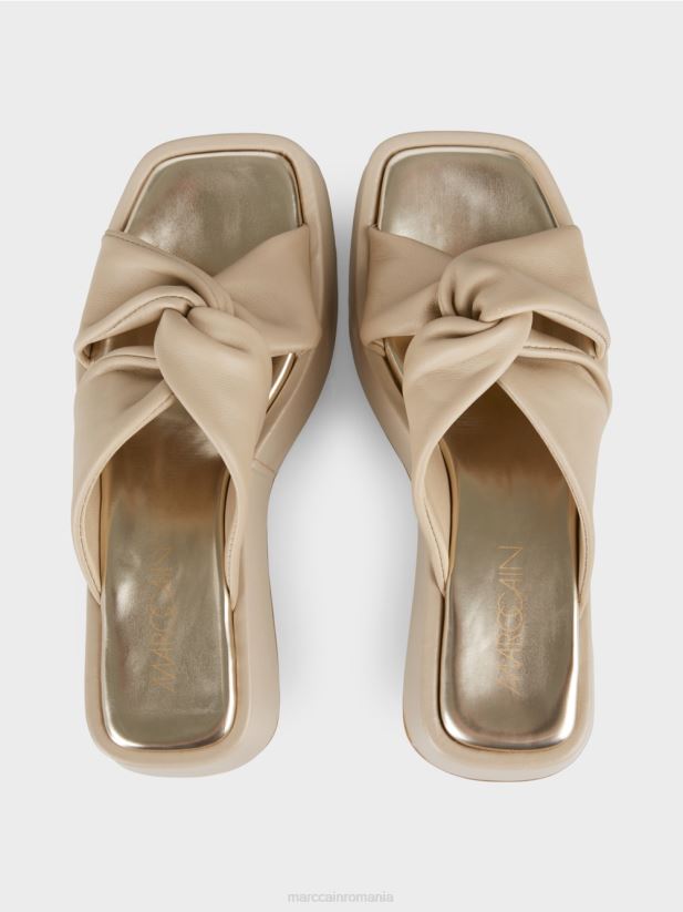 sandale cu detaliu nod Marc Cain nisip adânc încălţăminte 4826HH1598