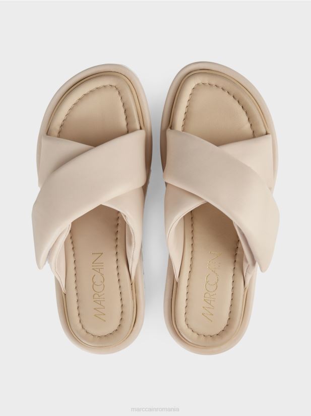 sandale cu inchidere la atingere Marc Cain cremă încălţăminte 4826HH1610