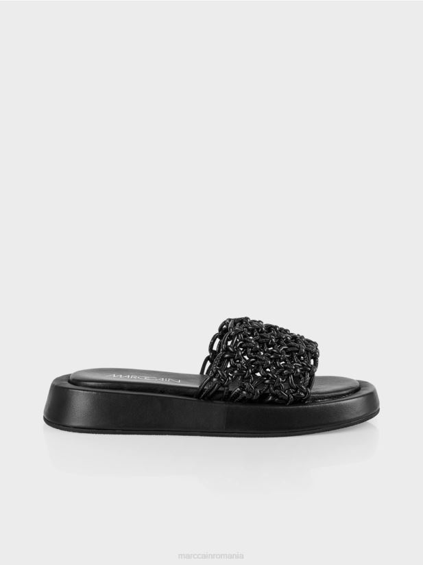 sandale cu platformă la modă Marc Cain negru încălţăminte 4826HH1606