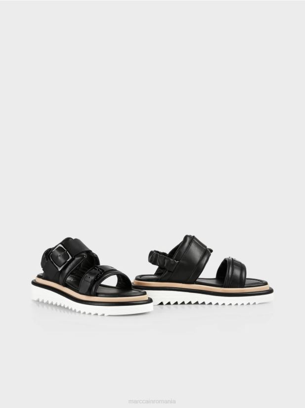 sandale cu talpă de culoare contrastantă Marc Cain negru încălţăminte 4826HH1653