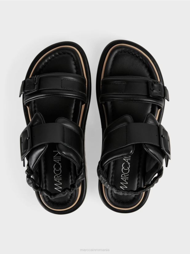 sandale cu talpă de culoare contrastantă Marc Cain negru încălţăminte 4826HH1653