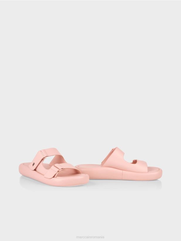 sandale cu talpa rotunda Marc Cain roz bomboană încălţăminte 4826HH1608