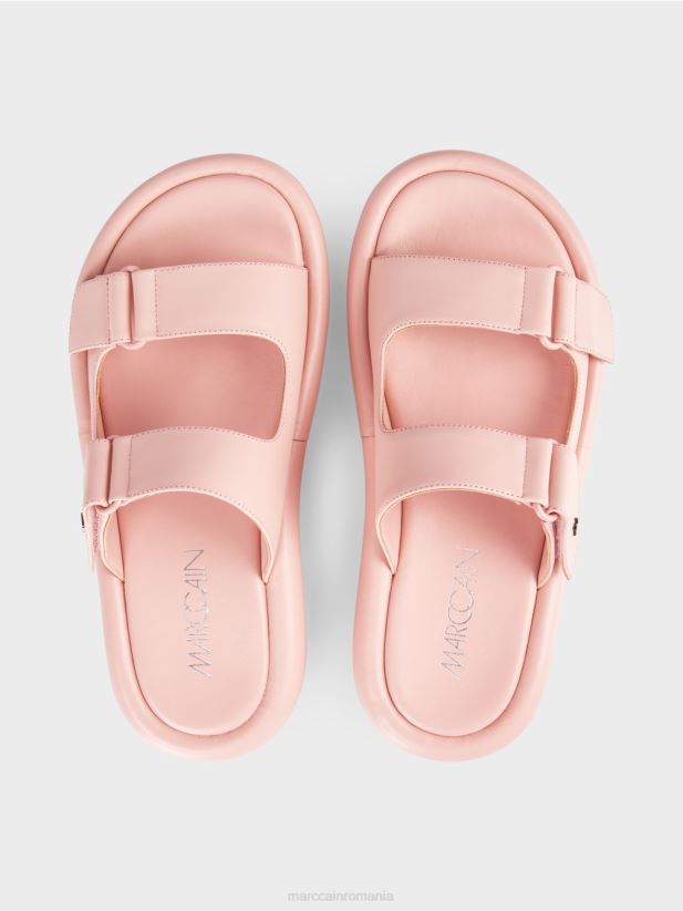 sandale cu talpa rotunda Marc Cain roz bomboană încălţăminte 4826HH1608